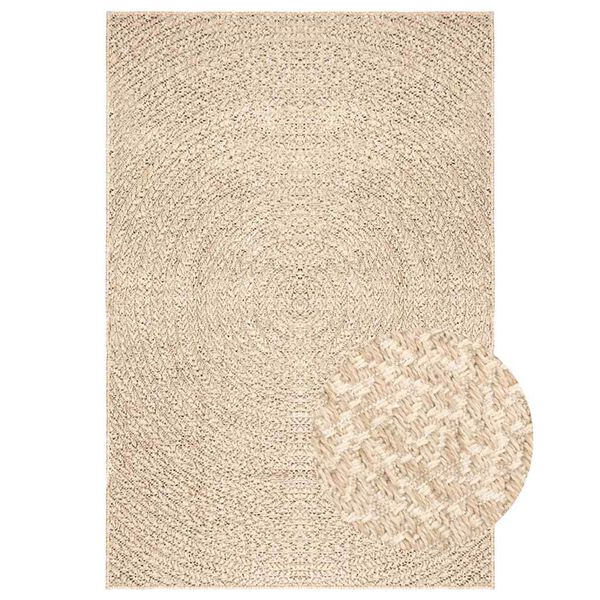 vidaXL Teppe ZIZUR beige 160x230cm jute-utseende innend&oslash;rs og utend&oslash;rs