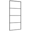 vidaXL Skyvedør frostet ESG-glass og aluminium 90x205 cm svart