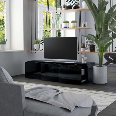 vidaXL TV-benk høyglans svart 120x34x30 cm sponplate