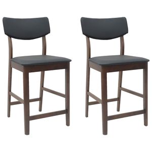 vidaXL Spisestoler 2 stk. Solid Gummitre Lys Brun 48 x 49 x 95 cm