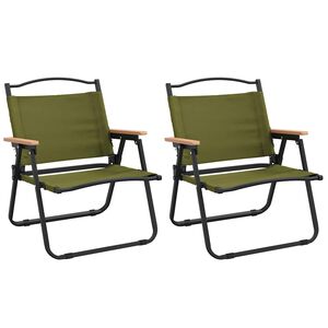vidaXL Campingstoler 2 stk gr&oslash;nn 54x43x59 cm oxfordstoff