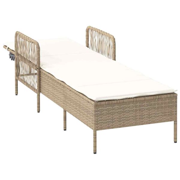 vidaXL Solseng med pute 1-person Beige 157 x 55 x 92cm polyrotting