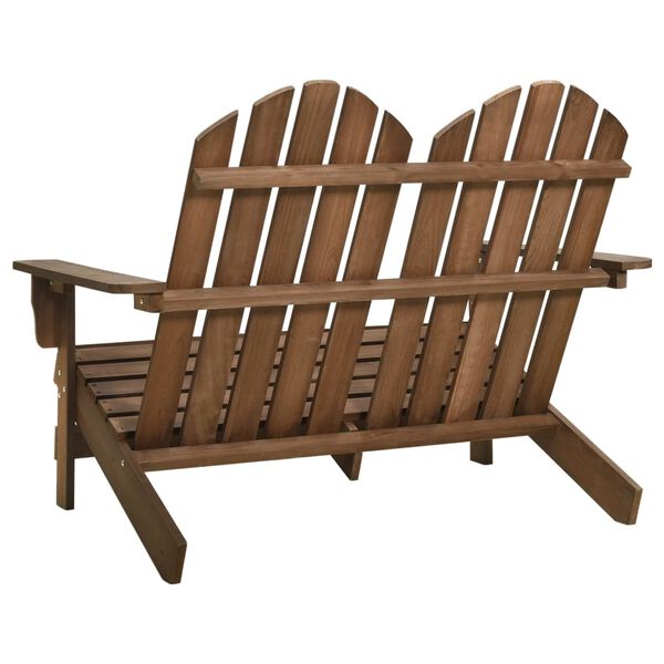 vidaXL Adirondack hagestol 2-seters heltre gran brun
