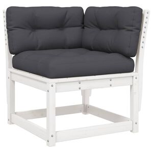 vidaXL Hagesofa for hj&oslash;rne med pute hvit 73x73x78 cm heltre furu