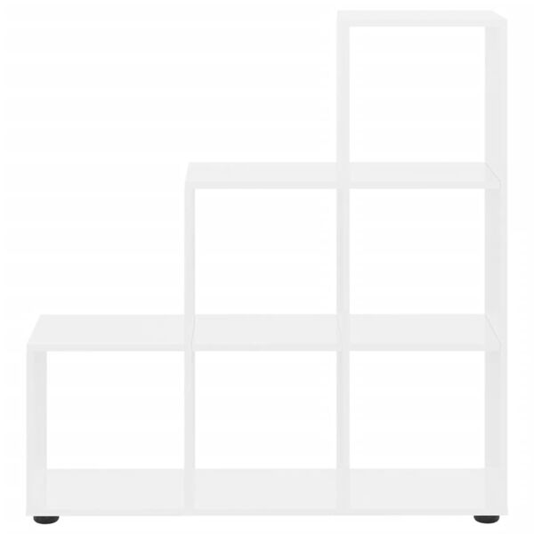 vidaXL Bokhylle h&oslash;yglans hvit 107 cm konstruert tre