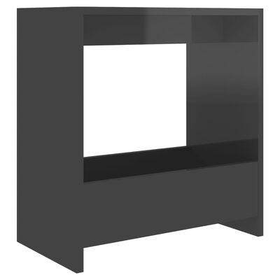 vidaXL Sidebord høyglans grå 50x26x50 cm sponplate