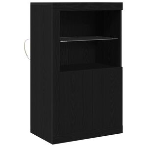 vidaXL LED sideboard Svart Eik 60,5 x 37 x 100 cm Konstruert tre