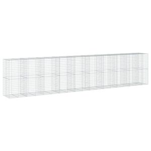vidaXL Gabionkurv med deksel 950x100x200 cm galvanisert jern