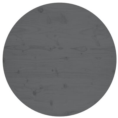 vidaXL Bordplate grå Ø70x2,5 cm heltre furu