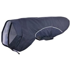 vidaXL Hunde regnfrakk med refleksstrimler polyester marinebl&aring; XXS