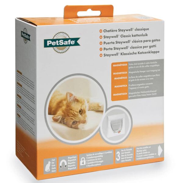 PetSafe Magnetisk 4-veis katteluke Classic 932 hvit 5032