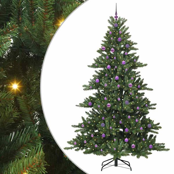 vidaXL Kunstig sammensatt juletre med 300 LED gr&oslash;nn 240 cm PVC