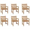 vidaXL Utestoler 6 stk heltre teak