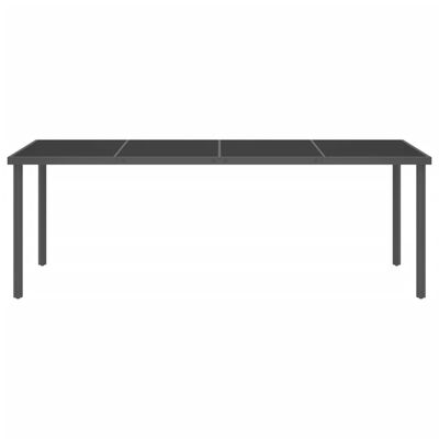 vidaXL Utendørs spisebord antrasitt 220x90x75 cm glass og stål