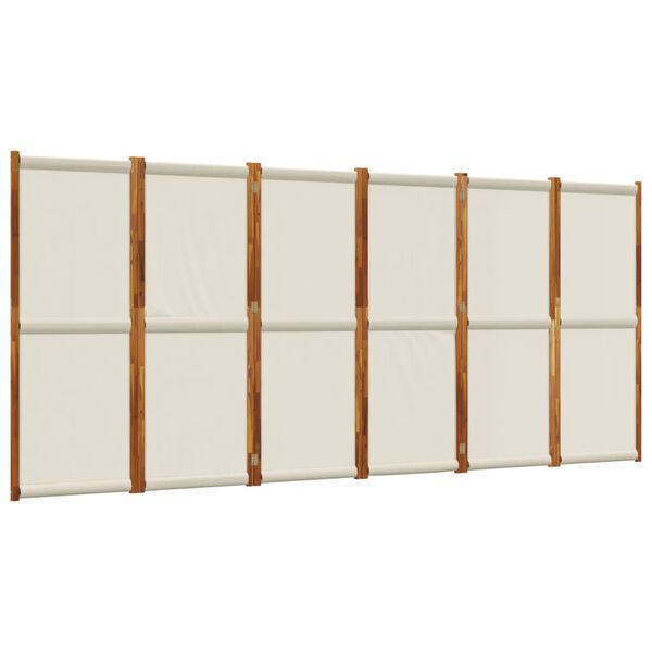 vidaXL Romdeler 6 paneler lysegrå 420x180 cm