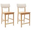 vidaXL Spisestoler 2 stk. Solid Gummitre Naturlig 48 x 49 x 95 cm