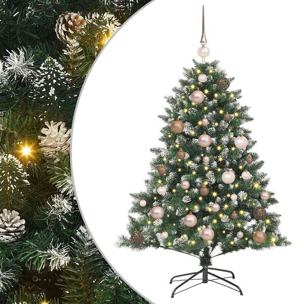 vidaXL Kunstig juletre med 150 LED gr&oslash;nn 120 cm PVC og plast og st&aring;l