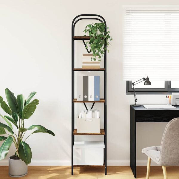 vidaXL Bokhylle R&oslash;kt eik 40 x 30 x 183 cm Konstruert tre