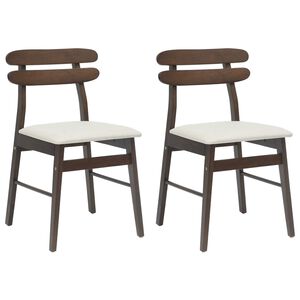 vidaXL Spisestuestol 2 stk. Solid Gummitre Lys Brun og Lys