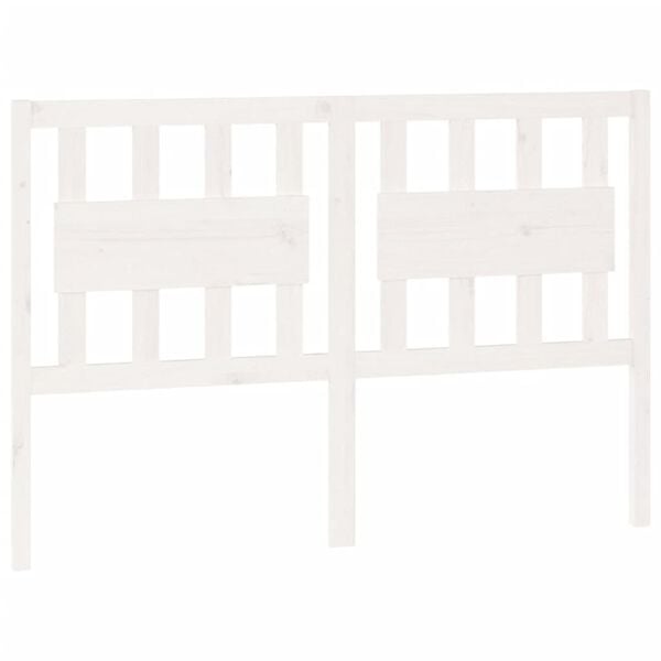 vidaXL Sengegavl hvit 145,5x4x100 cm heltre furu
