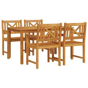 vidaXL Hage Spisegruppe 5 stk. Brun Solid akasietre