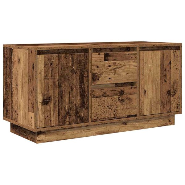 vidaXL TV-benk med LED-lys gammelt tre 100x41x50 cm