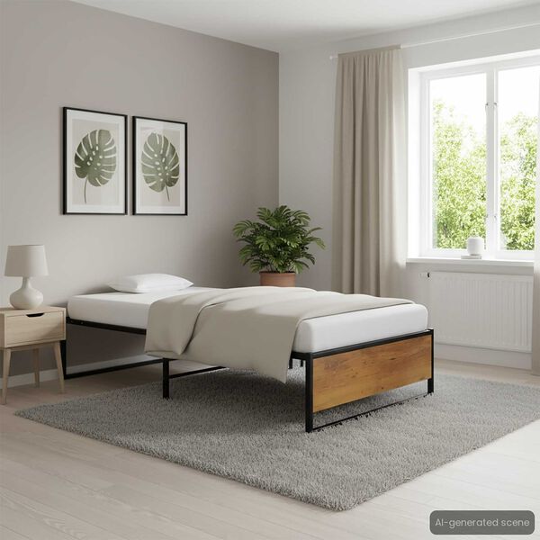 vidaXL Sengeramme svart metall 100x200 cm