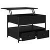 vidaXL Kaffebord med skuff Svart Eik 70 x 50 x 54.5 cm Konstruert tre