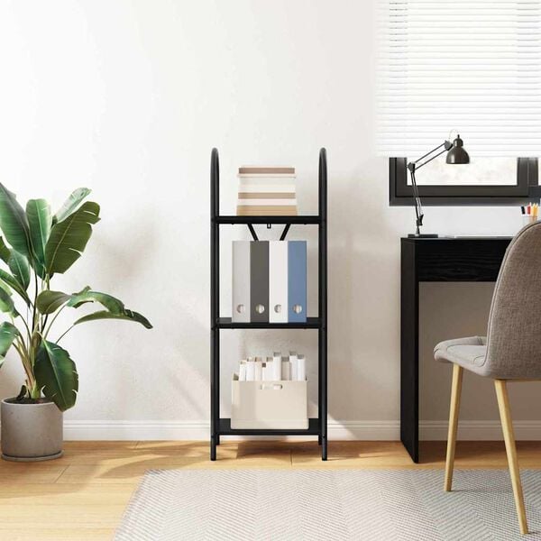 vidaXL Bokhylle Svart Eik 40 x 30 x 109 cm Konstruert tre