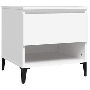 vidaXL Sidebord hvit 50x46x50 cm konstruert tre
