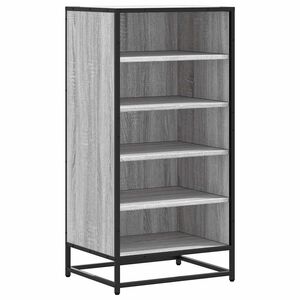 vidaXL Skohylle gr&aring; sonoma 48x38x97,5 cm konstruert tre
