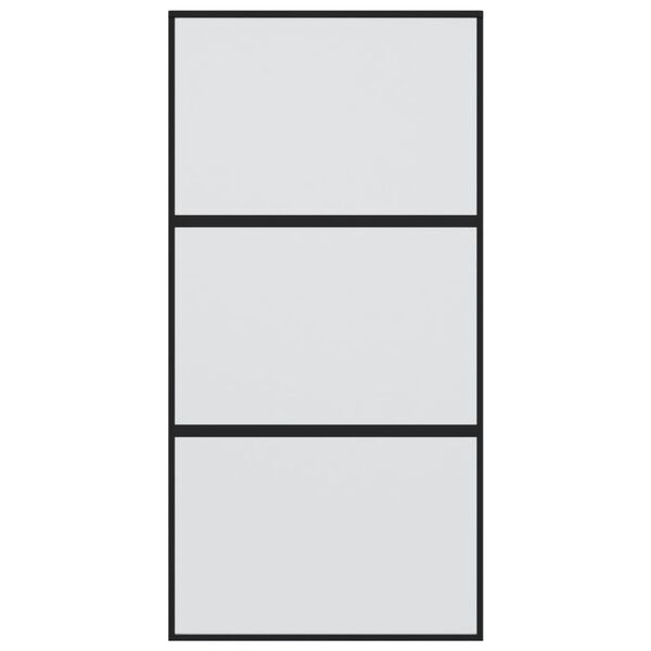 vidaXL Skyvedør svart 102,5x205 cm herdet glass og aluminium