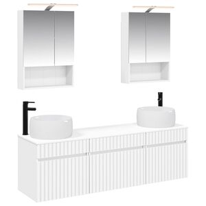 vidaXL Baderomsskapsett 5 pcs Hvit 50 x 14,5 x 70 cm Konstruert tre