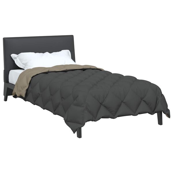 vidaXL Vinter Dynen Lys gr&aring; og antrasitt 220 x 135 cm Mikrofiber