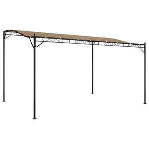 vidaXL Baldakin gr&aring;brun 4x3 m 180 g/m&sup2; stoff og st&aring;l