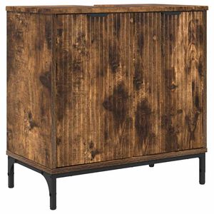 vidaXL Baderomsvaskeskap R&oslash;kt eik 60,5 x 33,5 x 61 cm Konstruert tre