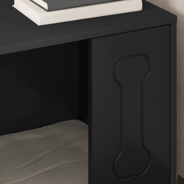 vidaXL Hundehus Svart 44 x 42 x 49 cm Konstruert tre