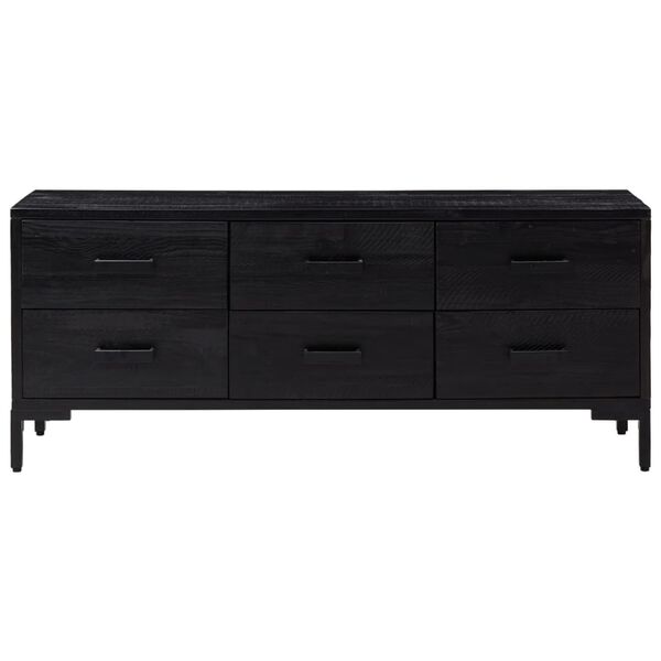 vidaXL Skjenken svart 110x30x45 cm heltre furu