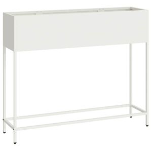vidaXL Hevet Hageplante Hvit 100 x 26 x 82 cm St&aring;l
