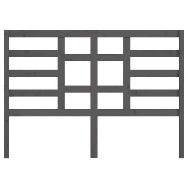 vidaXL Sengegavl grå 146x4x104 cm heltre furu