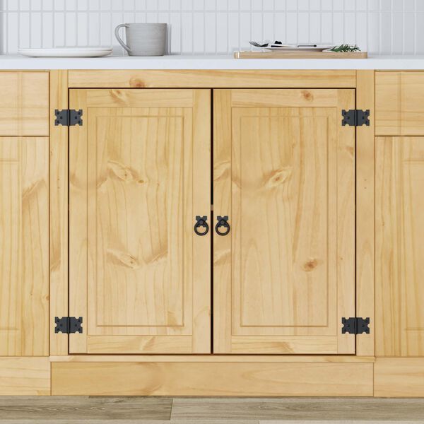 vidaXL Kabinett med d&oslash;r SKI HonningBrun 80 x 46 x 81,5 cm Massiv furu