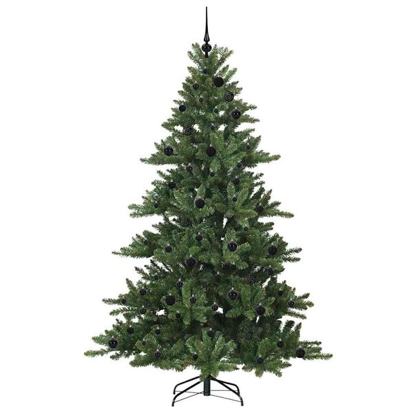 vidaXL Kunstig sammensatt juletre med 300 LED gr&oslash;nn 210 cm PVC og st&aring;l