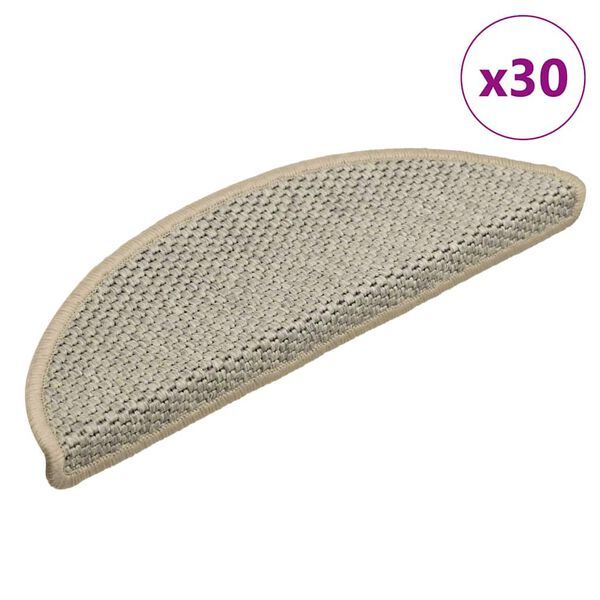 vidaXL Selvklebende trappematter sisal 30 stk 56x17x3 cm lysegrønn