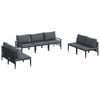 vidaXL Hagesofa Set 7 stk. Svart St&aring;l