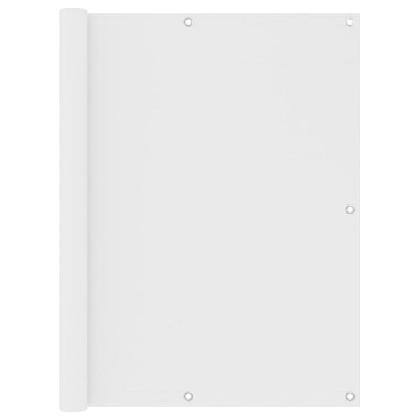 vidaXL Balkongskjerm hvit 120x600 cm oxfordstoff