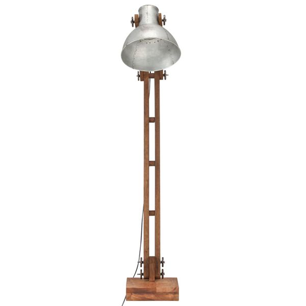 vidaXL Gulvlampe sølv heltre mango E27