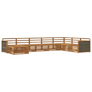 vidaXL Utend&oslash;rs sofa-sett 8 stk. Naturlig Solid akasietre