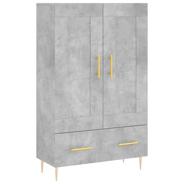 vidaXL Highboard betonggr&aring; 69,5x31x115 cm konstruert tre