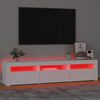 vidaXL TV-benk med LED-lys hvit 180x35x40 cm
