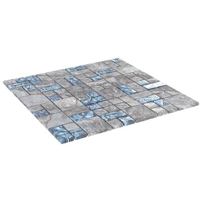 vidaXL Mosaikkfliser 11 stk grå og blå 30x30 cm glass